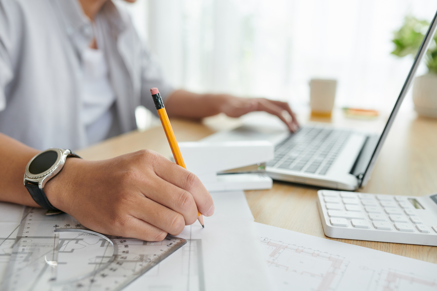 Architect Correcting Construction Plan